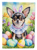 Chihuahua Easter Egg Hunt House Flag 28x40 Porch Sleeve Pole Decorative Outside Yard Banner Artwork Wall Hanging, Polyester