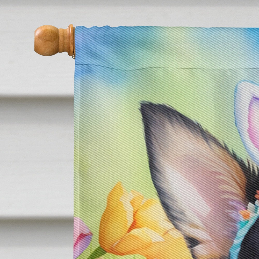 Chihuahua Easter Egg Hunt House Flag 28x40 Porch Sleeve Pole Decorative Outside Yard Banner Artwork Wall Hanging, Polyester