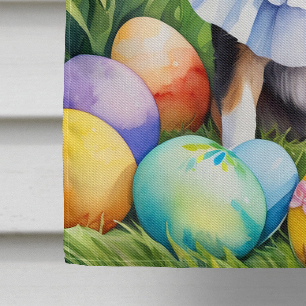 Chihuahua Easter Egg Hunt House Flag 28x40 Porch Sleeve Pole Decorative Outside Yard Banner Artwork Wall Hanging, Polyester