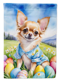 Chihuahua Easter Egg Hunt House Flag 28x40 Porch Sleeve Pole Decorative Outside Yard Banner Artwork Wall Hanging, Polyester