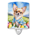 Chihuahua Easter Egg Hunt Ceramic Night Light Compact, UL-Certified, Ideal for Bedroom, Bathroom, Nursery, Hallway, Kitchen, 6x4x3, Multicolor