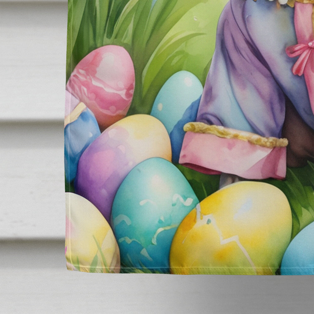 Chinese Crested Easter Egg Hunt House Flag 28x40 Porch Sleeve Pole Decorative Outside Yard Banner Artwork Wall Hanging, Polyester