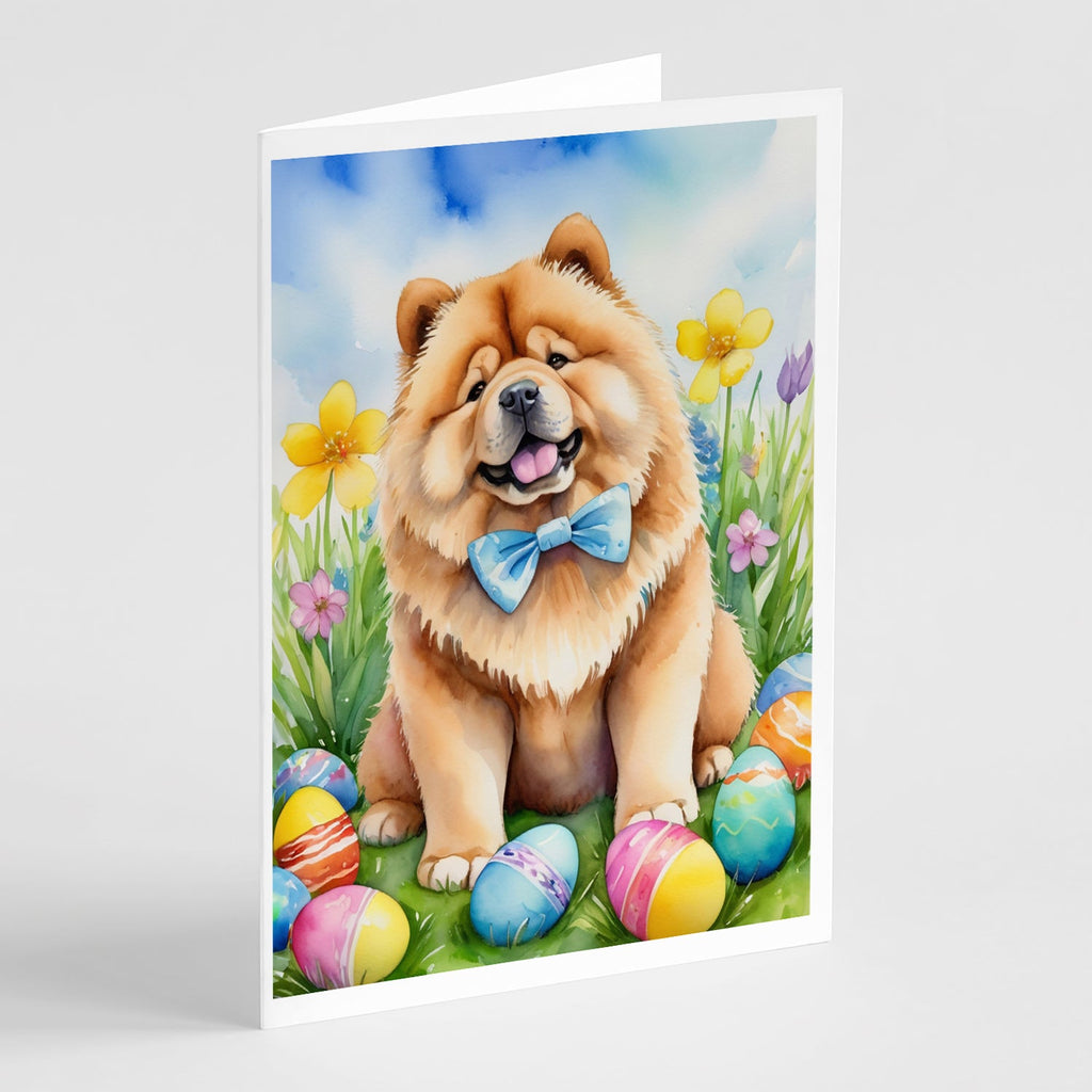 Chow Chow Easter Egg Hunt Greeting Cards Pack of 8 Blank Cards with Envelopes Whimsical A7 Size 5x7