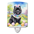 Chow Chow Easter Egg Hunt Ceramic Night Light Compact, UL-Certified, Ideal for Bedroom, Bathroom, Nursery, Hallway, Kitchen, 6x4x3, Multicolor
