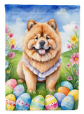 Chow Chow Easter Egg Hunt House Flag 28x40 Porch Sleeve Pole Decorative Outside Yard Banner Artwork Wall Hanging, Polyester