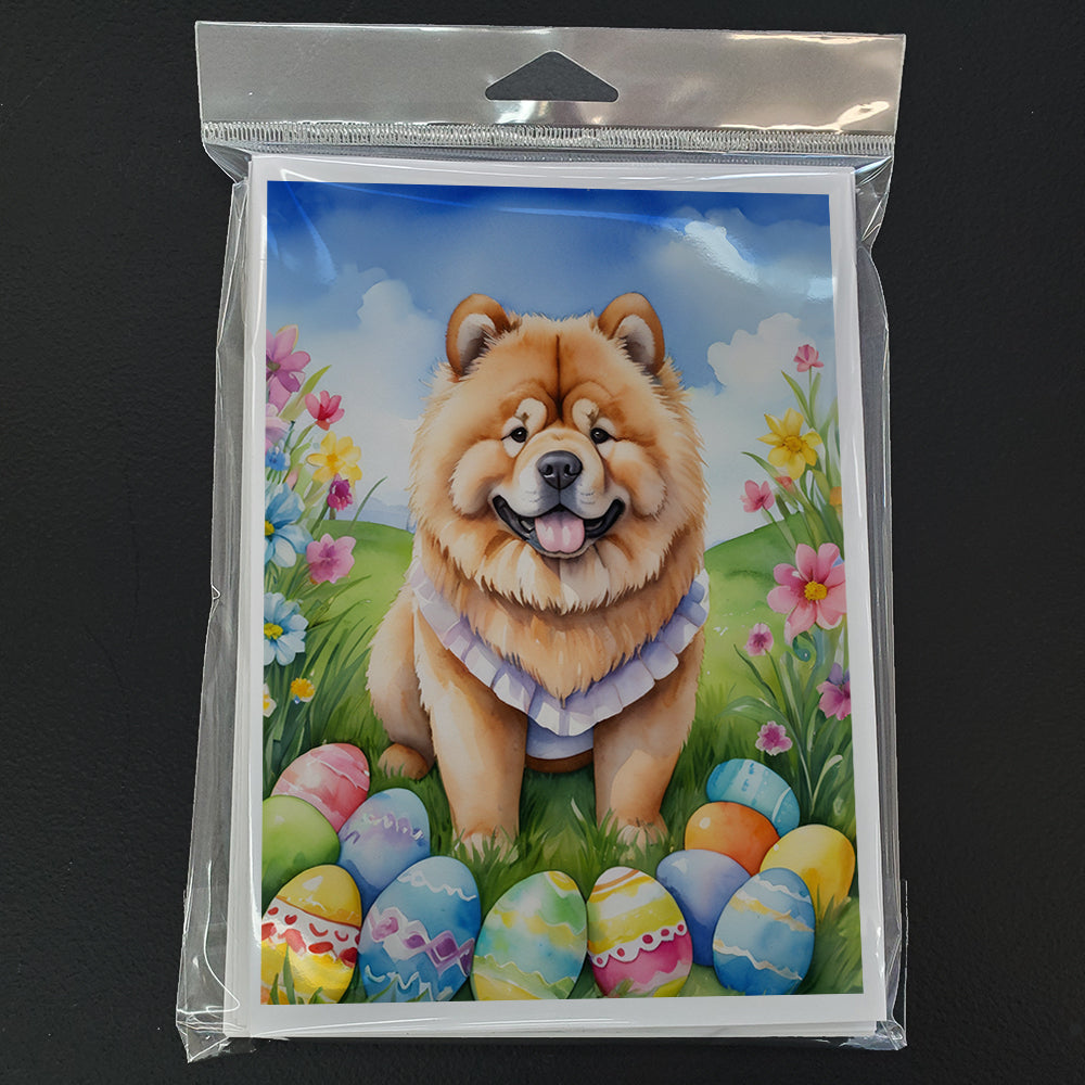 Chow Chow Easter Egg Hunt Greeting Cards Pack of 8 Blank Cards with Envelopes Whimsical A7 Size 5x7