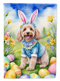 Cockapoo Easter Egg Hunt House Flag 28x40 Porch Sleeve Pole Decorative Outside Yard Banner Artwork Wall Hanging, Polyester