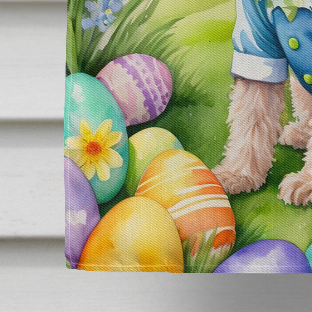Cockapoo Easter Egg Hunt House Flag 28x40 Porch Sleeve Pole Decorative Outside Yard Banner Artwork Wall Hanging, Polyester