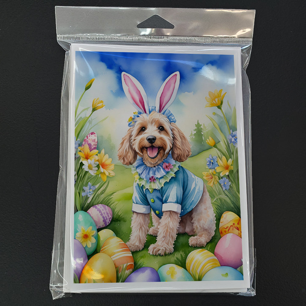 Cockapoo Easter Egg Hunt Greeting Cards Pack of 8 Blank Cards with Envelopes Whimsical A7 Size 5x7