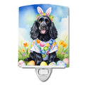 Cocker Spaniel Easter Egg Hunt Ceramic Night Light Compact, UL-Certified, Ideal for Bedroom, Bathroom, Nursery, Hallway, Kitchen, 6x4x3, Multicolor