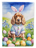 Cocker Spaniel Easter Egg Hunt House Flag 28x40 Porch Sleeve Pole Decorative Outside Yard Banner Artwork Wall Hanging, Polyester