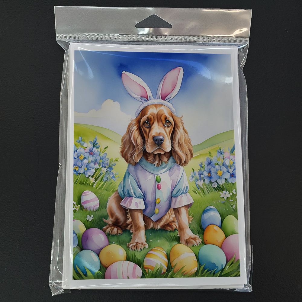 Cocker Spaniel Easter Egg Hunt Greeting Cards Pack of 8 Blank Cards with Envelopes Whimsical A7 Size 5x7