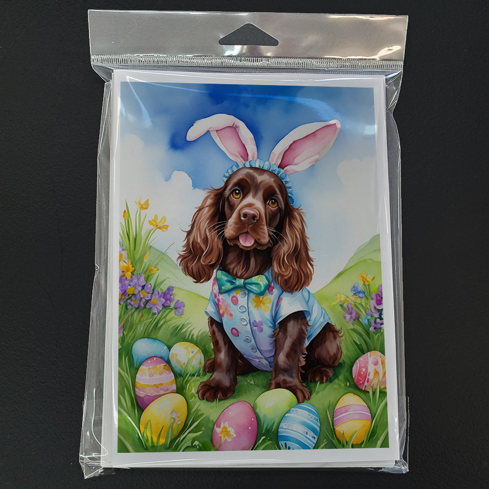 Cocker Spaniel Easter Egg Hunt Greeting Cards Pack of 8 Blank Cards with Envelopes Whimsical A7 Size 5x7