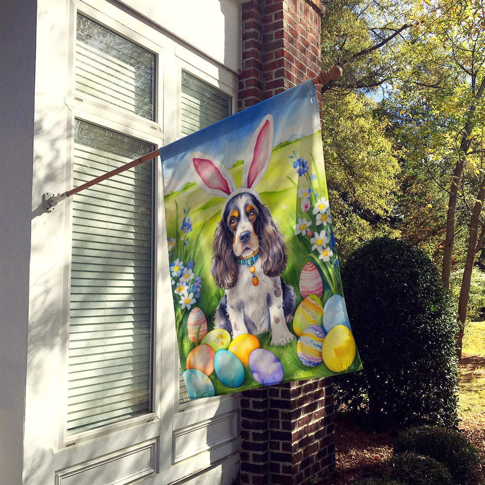 Cocker Spaniel Easter Egg Hunt House Flag 28x40 Porch Sleeve Pole Decorative Outside Yard Banner Artwork Wall Hanging, Polyester