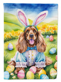 Cocker Spaniel Easter Egg Hunt House Flag 28x40 Porch Sleeve Pole Decorative Outside Yard Banner Artwork Wall Hanging, Polyester