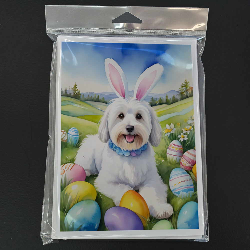 Coton de Tulear Easter Egg Hunt Greeting Cards Pack of 8 Blank Cards with Envelopes Whimsical A7 Size 5x7