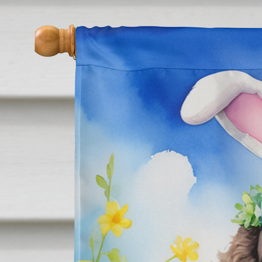 Curly-Coated Retriever Easter Egg Hunt House Flag 28x40 Porch Sleeve Pole Decorative Outside Yard Banner Artwork Wall Hanging, Polyester