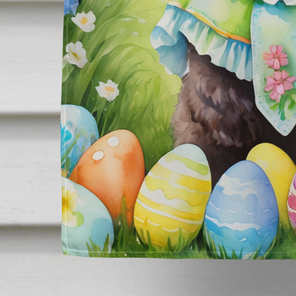 Curly-Coated Retriever Easter Egg Hunt House Flag 28x40 Porch Sleeve Pole Decorative Outside Yard Banner Artwork Wall Hanging, Polyester