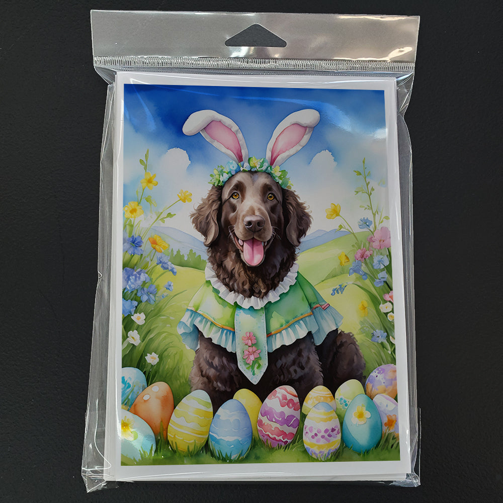 Curly-Coated Retriever Easter Egg Hunt Greeting Cards Pack of 8 Blank Cards with Envelopes Whimsical A7 Size 5x7