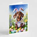 Dachshund Easter Egg Hunt Greeting Cards Pack of 8 Blank Cards with Envelopes Whimsical A7 Size 5x7