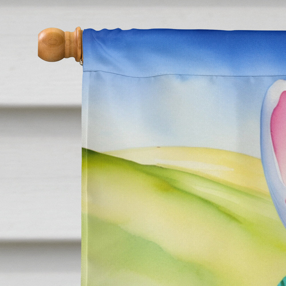 Dachshund Easter Egg Hunt House Flag 28x40 Porch Sleeve Pole Decorative Outside Yard Banner Artwork Wall Hanging, Polyester