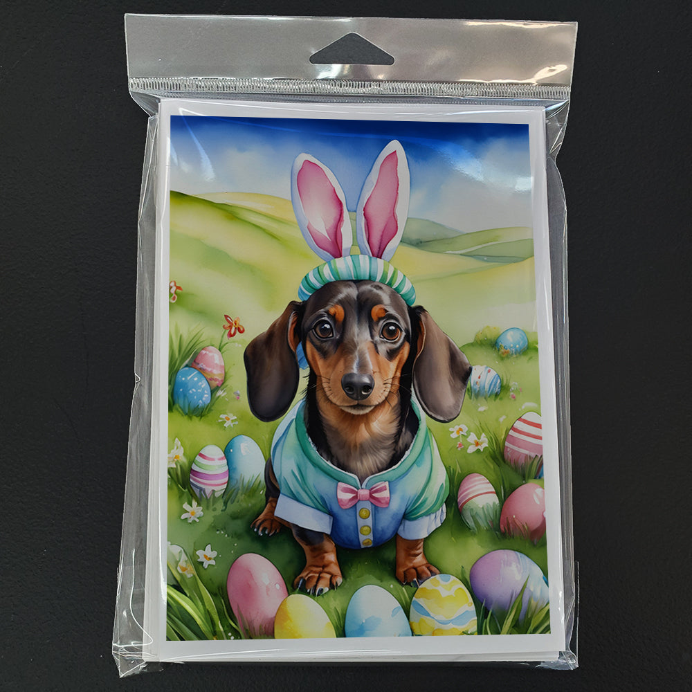 Dachshund Easter Egg Hunt Greeting Cards Pack of 8 Blank Cards with Envelopes Whimsical A7 Size 5x7