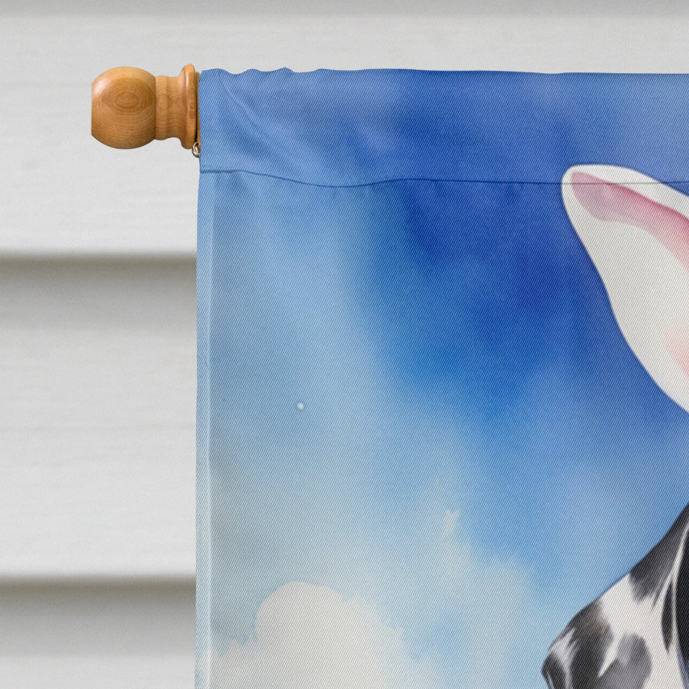 Dalmatian Easter Egg Hunt House Flag 28x40 Porch Sleeve Pole Decorative Outside Yard Banner Artwork Wall Hanging, Polyester