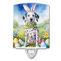 Dalmatian Easter Egg Hunt Ceramic Night Light Compact, UL-Certified, Ideal for Bedroom, Bathroom, Nursery, Hallway, Kitchen, 6x4x3, Multicolor