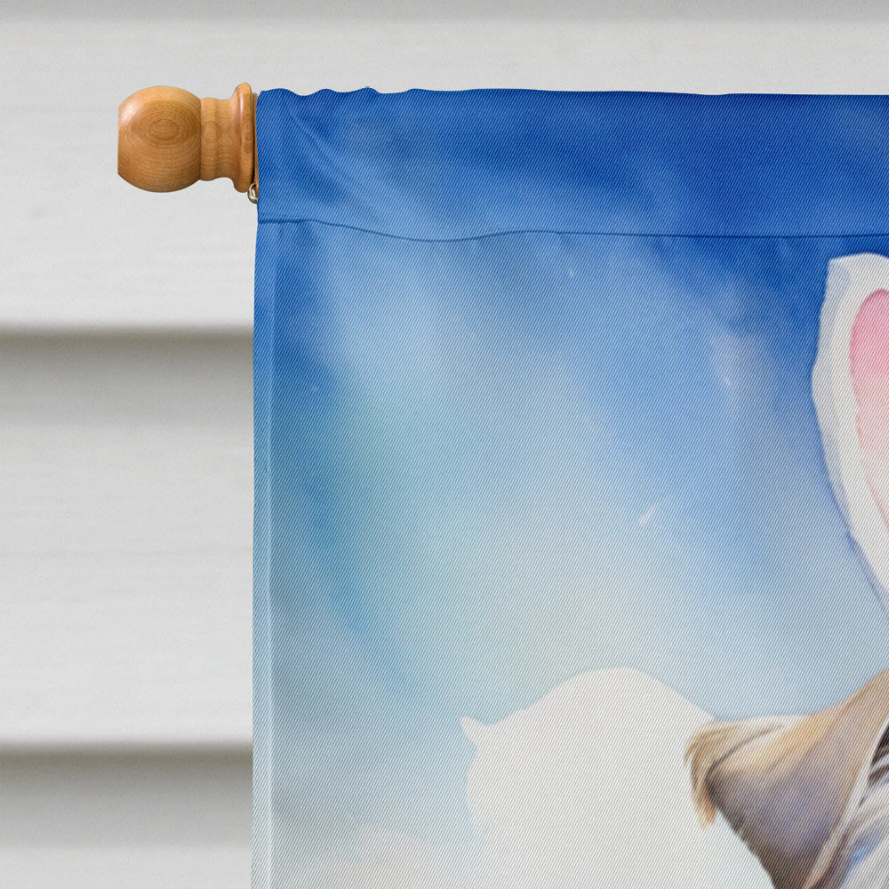 Dandie Dinmont Terrier Easter Egg Hunt House Flag 28x40 Porch Sleeve Pole Decorative Outside Yard Banner Artwork Wall Hanging, Polyester