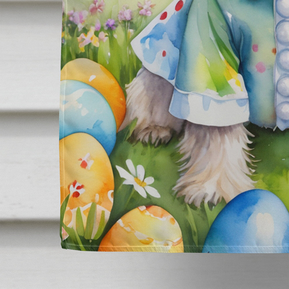 Dandie Dinmont Terrier Easter Egg Hunt House Flag 28x40 Porch Sleeve Pole Decorative Outside Yard Banner Artwork Wall Hanging, Polyester