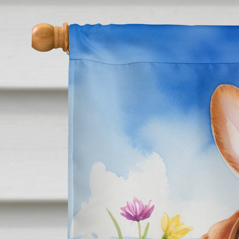 Dogue de Bordeaux Easter Egg Hunt House Flag 28x40 Porch Sleeve Pole Decorative Outside Yard Banner Artwork Wall Hanging, Polyester