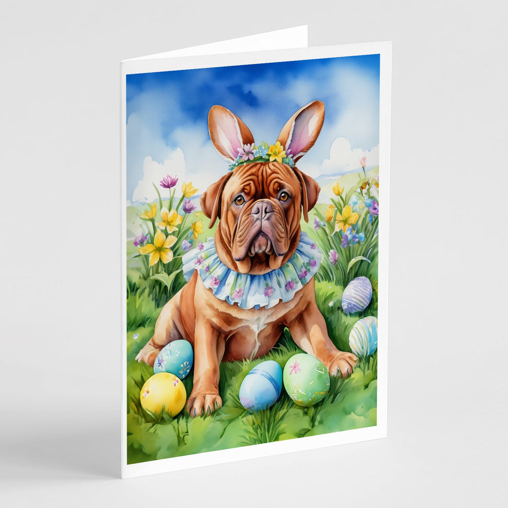 Dogue de Bordeaux Easter Egg Hunt Greeting Cards Pack of 8 Blank Cards with Envelopes Whimsical A7 Size 5x7