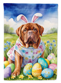 Dogue de Bordeaux Easter Egg Hunt House Flag 28x40 Porch Sleeve Pole Decorative Outside Yard Banner Artwork Wall Hanging, Polyester