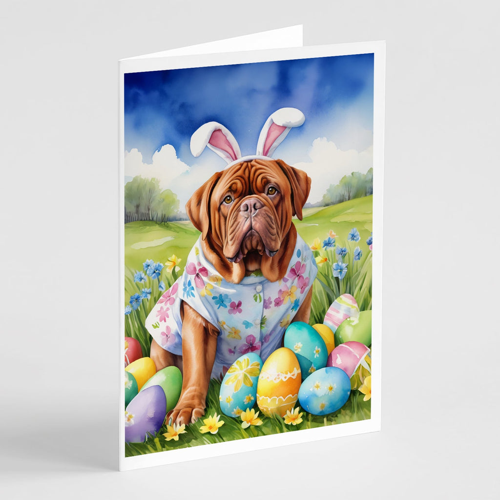 Dogue de Bordeaux Easter Egg Hunt Greeting Cards Pack of 8 Blank Cards with Envelopes Whimsical A7 Size 5x7
