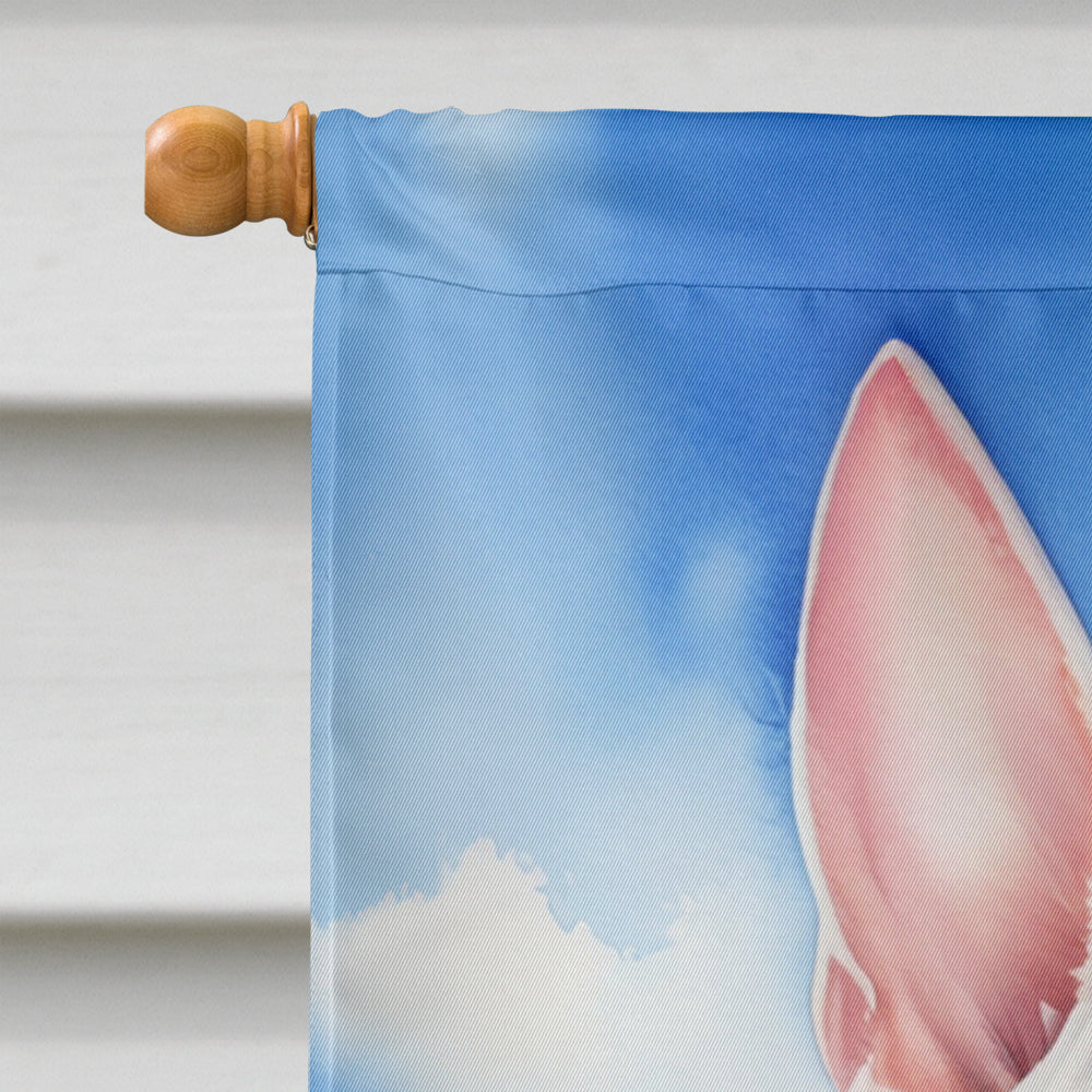 English Bull Terrier Easter Egg Hunt House Flag 28x40 Porch Sleeve Pole Decorative Outside Yard Banner Artwork Wall Hanging, Polyester