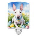 English Bull Terrier Easter Egg Hunt Ceramic Night Light Compact, UL-Certified, Ideal for Bedroom, Bathroom, Nursery, Hallway, Kitchen, 6x4x3, Multicolor
