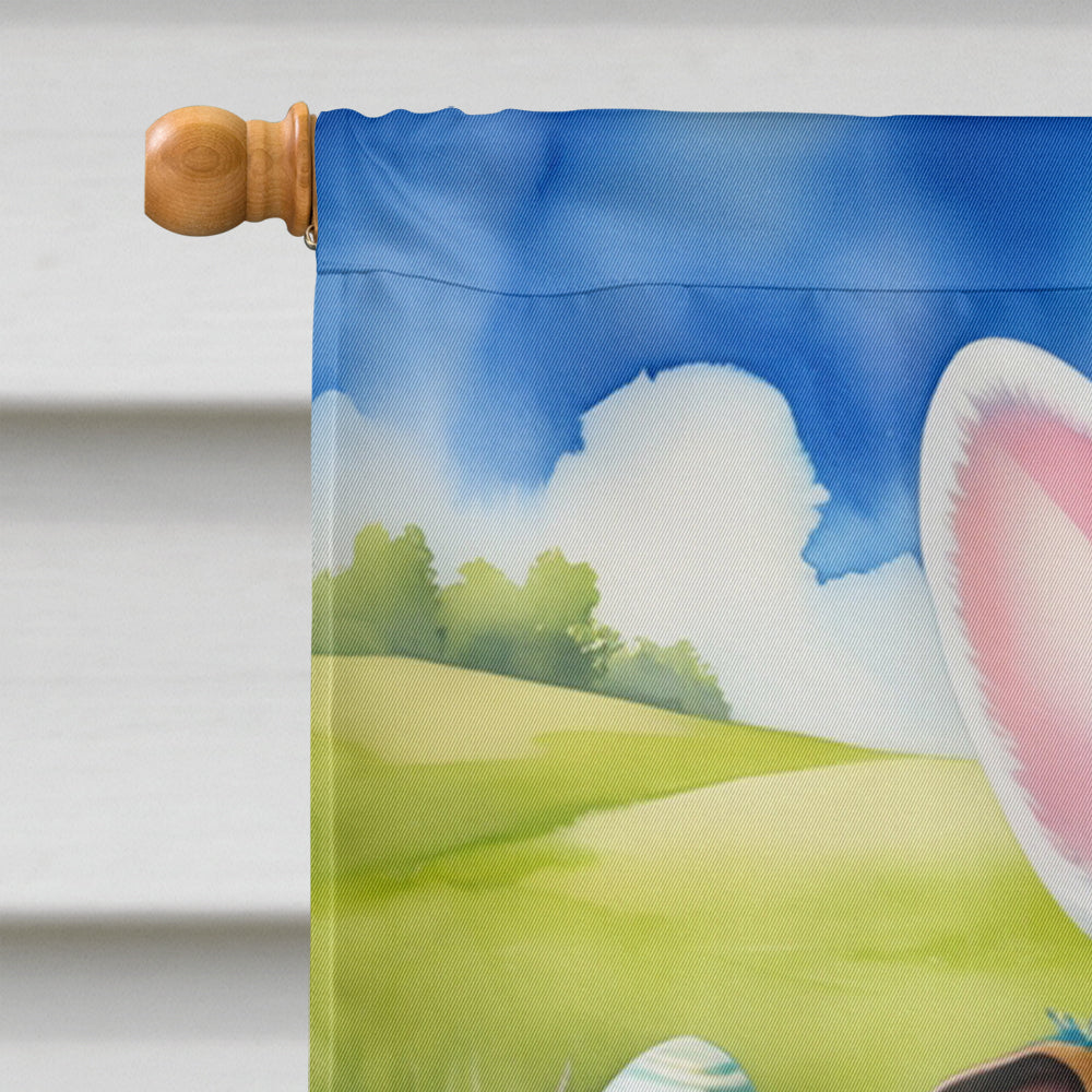 English Bulldog Easter Egg Hunt House Flag 28x40 Porch Sleeve Pole Decorative Outside Yard Banner Artwork Wall Hanging, Polyester