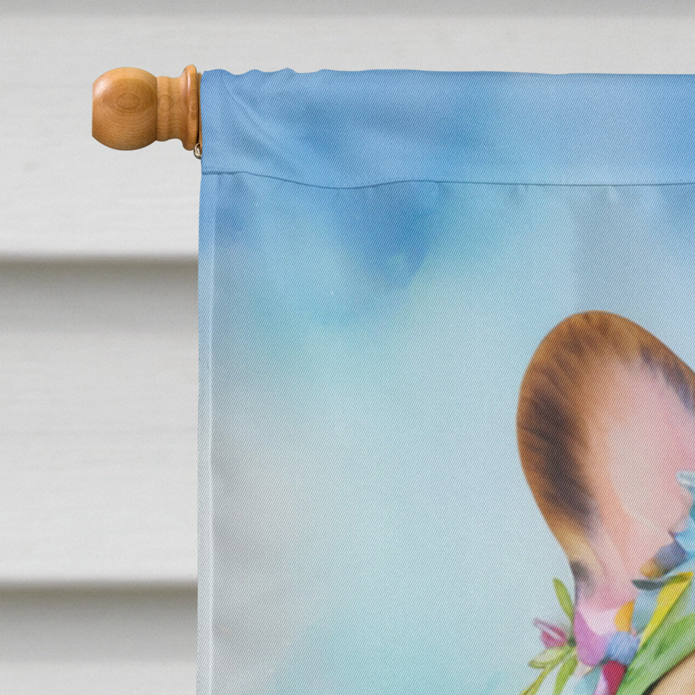 English Bulldog Easter Egg Hunt House Flag 28x40 Porch Sleeve Pole Decorative Outside Yard Banner Artwork Wall Hanging, Polyester