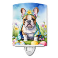 English Bulldog Easter Egg Hunt Ceramic Night Light Compact, UL-Certified, Ideal for Bedroom, Bathroom, Nursery, Hallway, Kitchen, 6x4x3, Multicolor