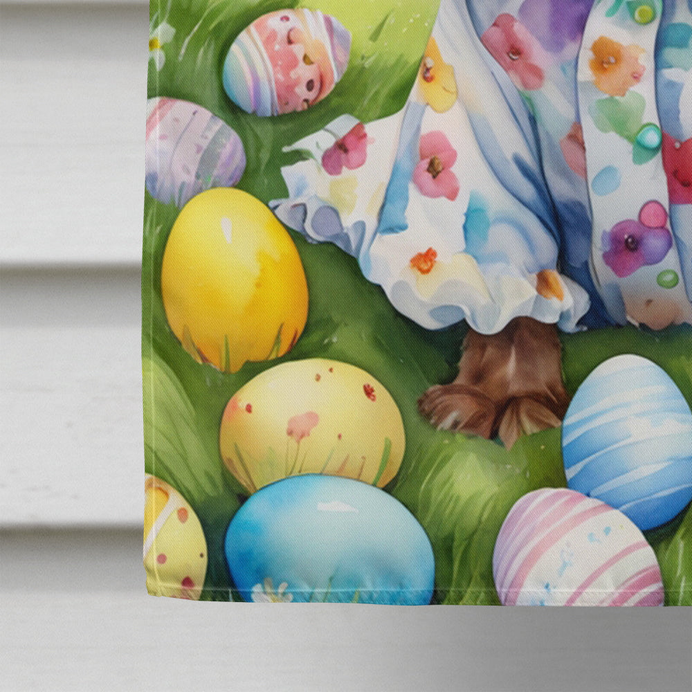 English Cocker Spaniel Easter Egg Hunt House Flag 28x40 Porch Sleeve Pole Decorative Outside Yard Banner Artwork Wall Hanging, Polyester