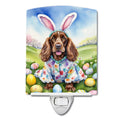 English Cocker Spaniel Easter Egg Hunt Ceramic Night Light Compact, UL-Certified, Ideal for Bedroom, Bathroom, Nursery, Hallway, Kitchen, 6x4x3, Multicolor