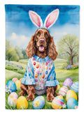 English Cocker Spaniel Easter Egg Hunt House Flag 28x40 Porch Sleeve Pole Decorative Outside Yard Banner Artwork Wall Hanging, Polyester