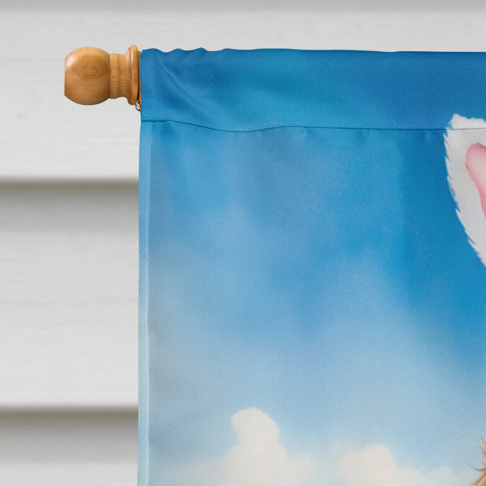 English Cocker Spaniel Easter Egg Hunt House Flag 28x40 Porch Sleeve Pole Decorative Outside Yard Banner Artwork Wall Hanging, Polyester