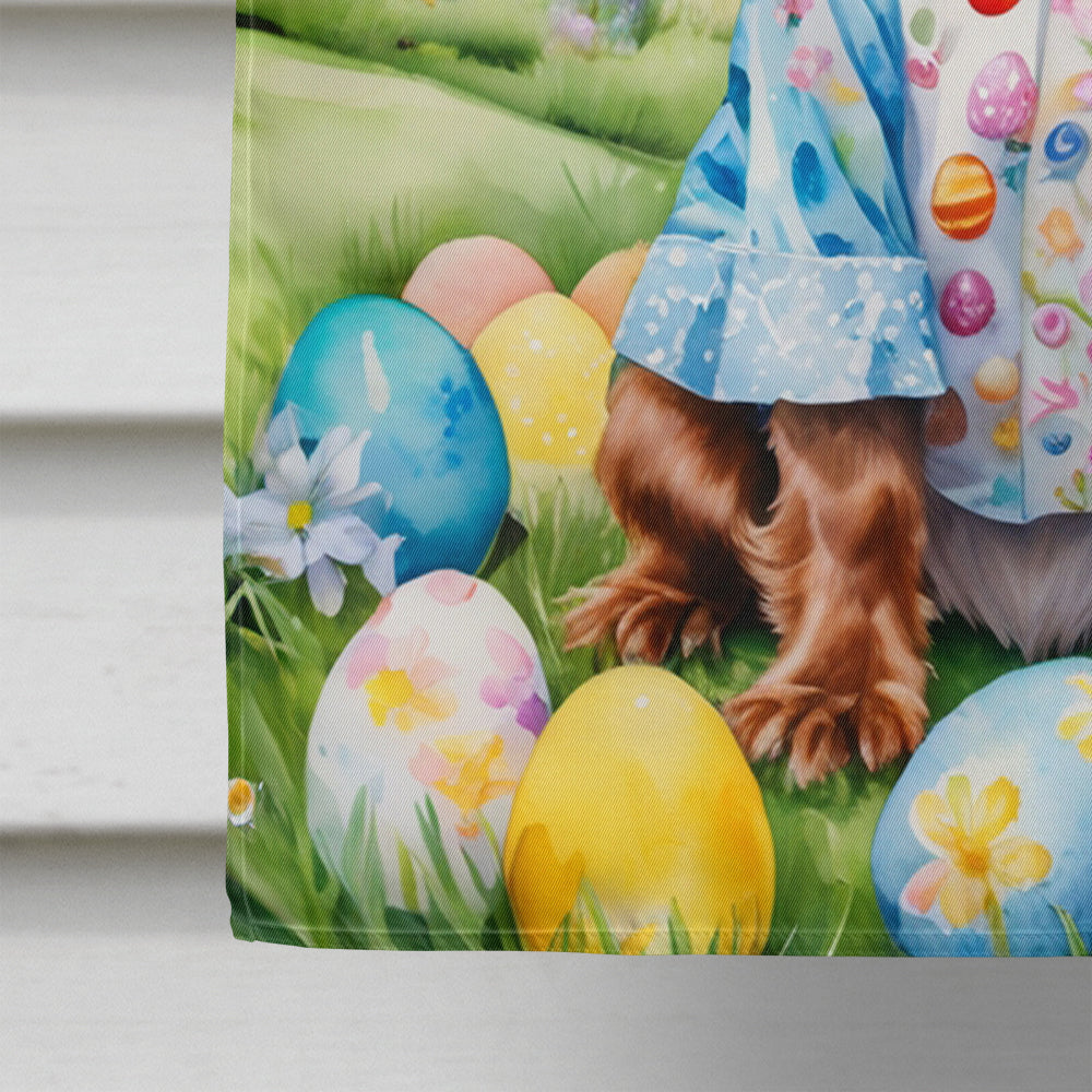 English Cocker Spaniel Easter Egg Hunt House Flag 28x40 Porch Sleeve Pole Decorative Outside Yard Banner Artwork Wall Hanging, Polyester
