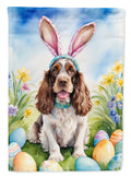 English Cocker Spaniel Easter Egg Hunt House Flag 28x40 Porch Sleeve Pole Decorative Outside Yard Banner Artwork Wall Hanging, Polyester