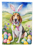 English Foxhound Easter Egg Hunt House Flag 28x40 Porch Sleeve Pole Decorative Outside Yard Banner Artwork Wall Hanging, Polyester
