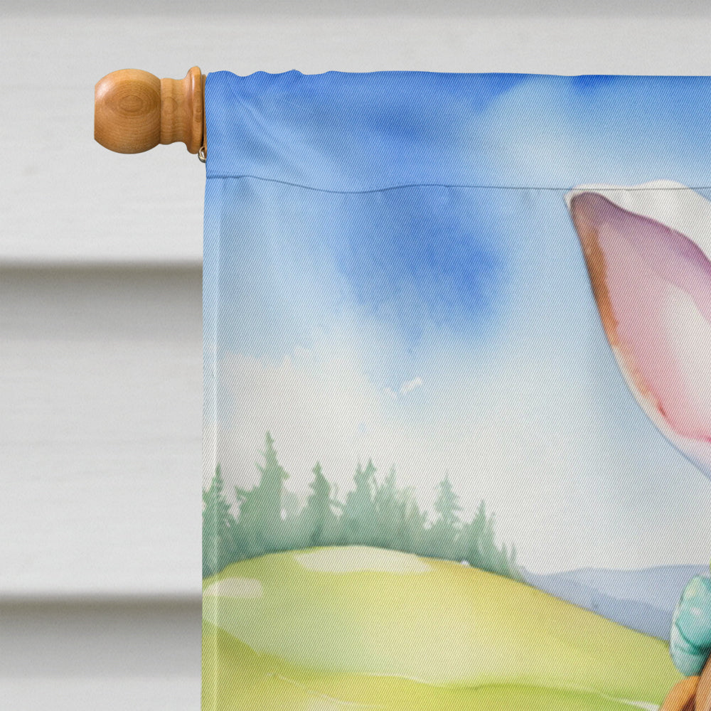 English Foxhound Easter Egg Hunt House Flag 28x40 Porch Sleeve Pole Decorative Outside Yard Banner Artwork Wall Hanging, Polyester
