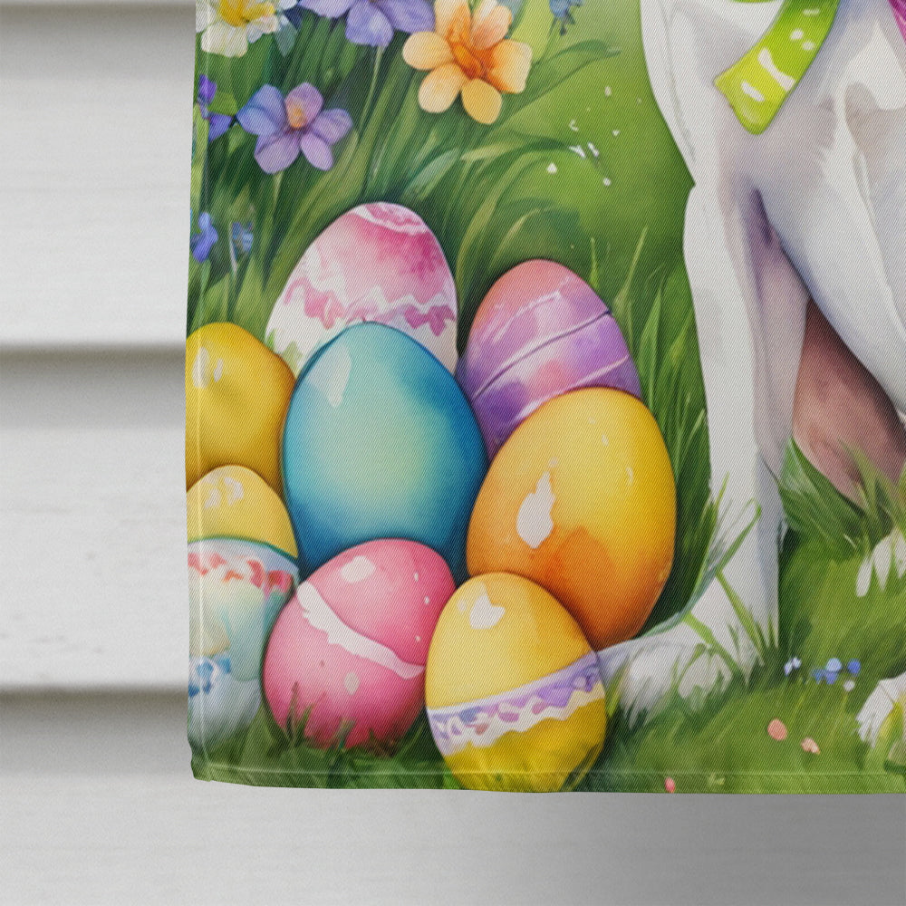 English Foxhound Easter Egg Hunt House Flag 28x40 Porch Sleeve Pole Decorative Outside Yard Banner Artwork Wall Hanging, Polyester