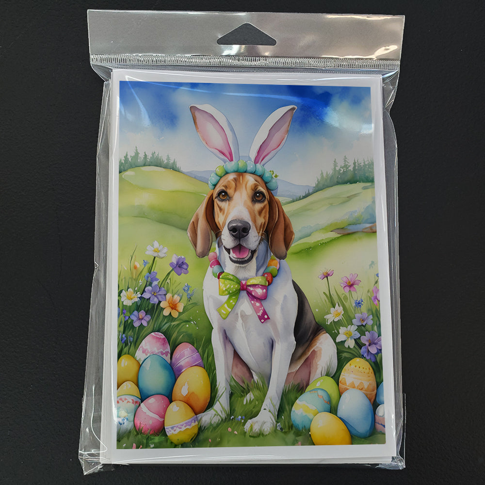 English Foxhound Easter Egg Hunt Greeting Cards Pack of 8 Blank Cards with Envelopes Whimsical A7 Size 5x7