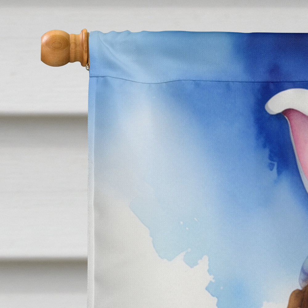 English Foxhound Easter Egg Hunt House Flag 28x40 Porch Sleeve Pole Decorative Outside Yard Banner Artwork Wall Hanging, Polyester
